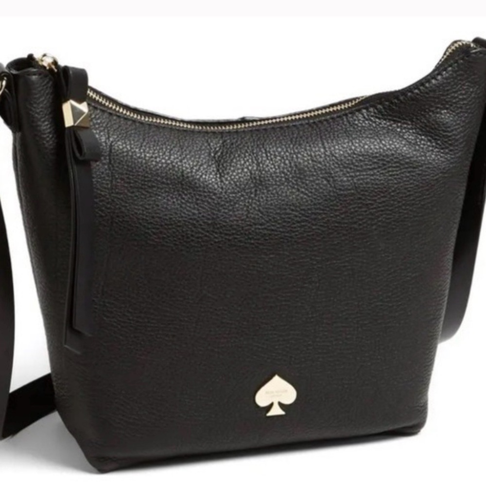 Kate Spade New York Leroy Street Vivienne Satchel Crossbody Black Leather